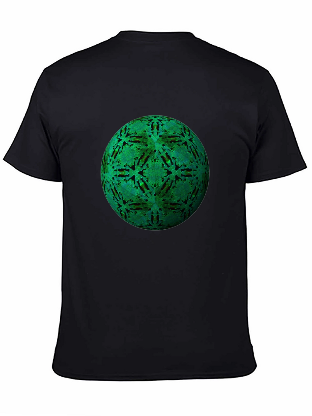 Green Orb Black T-Shirt - Unique Design