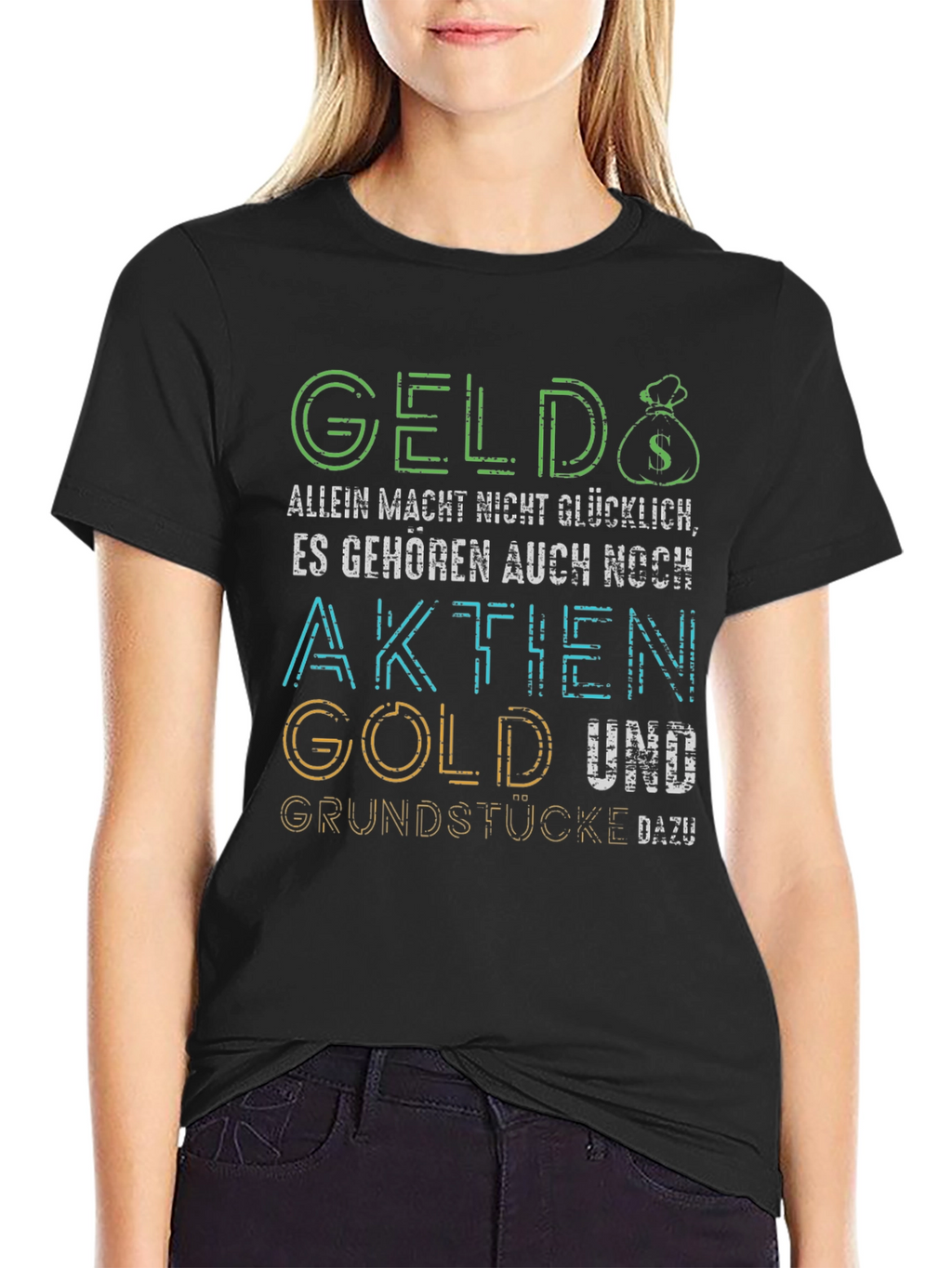 Geld Aktie Gold Graphic Tee - Black
