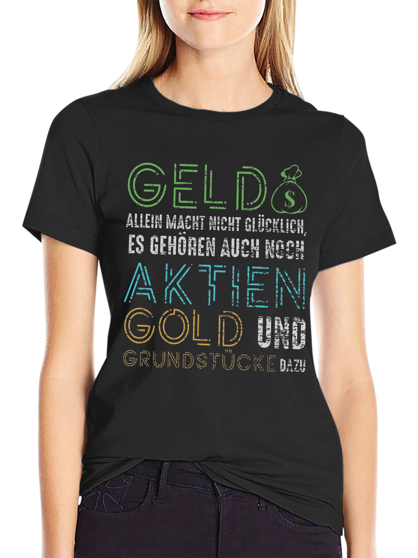 Geld Aktie Gold Graphic Tee - Black