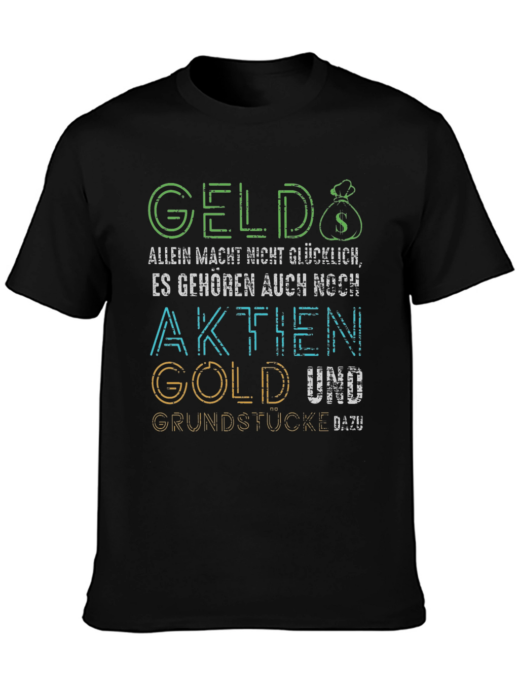 Geld Aktie Gold Graphic Tee - Black