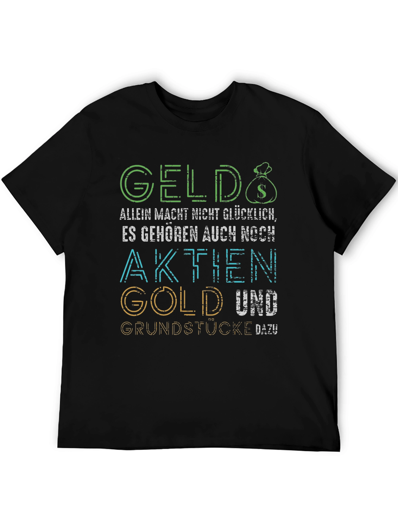 Geld Aktie Gold Graphic Tee - Black
