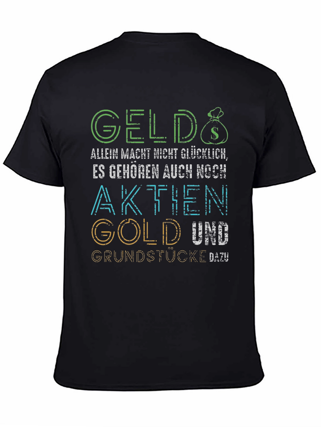 Geld Aktie Gold Graphic Tee - Black