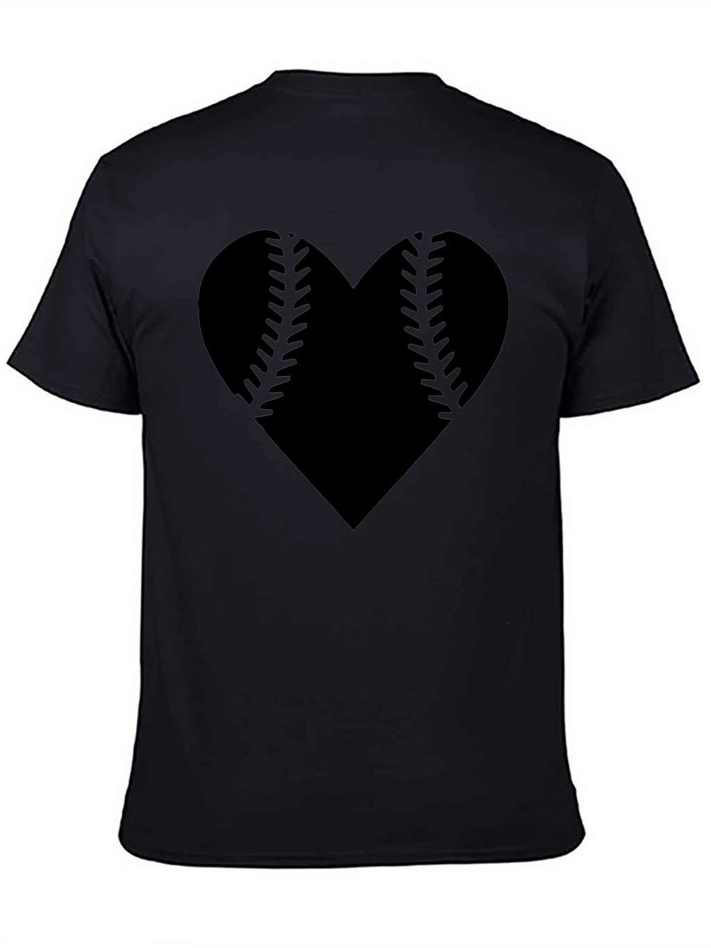 Baseball Heart Graphic Tee - Black