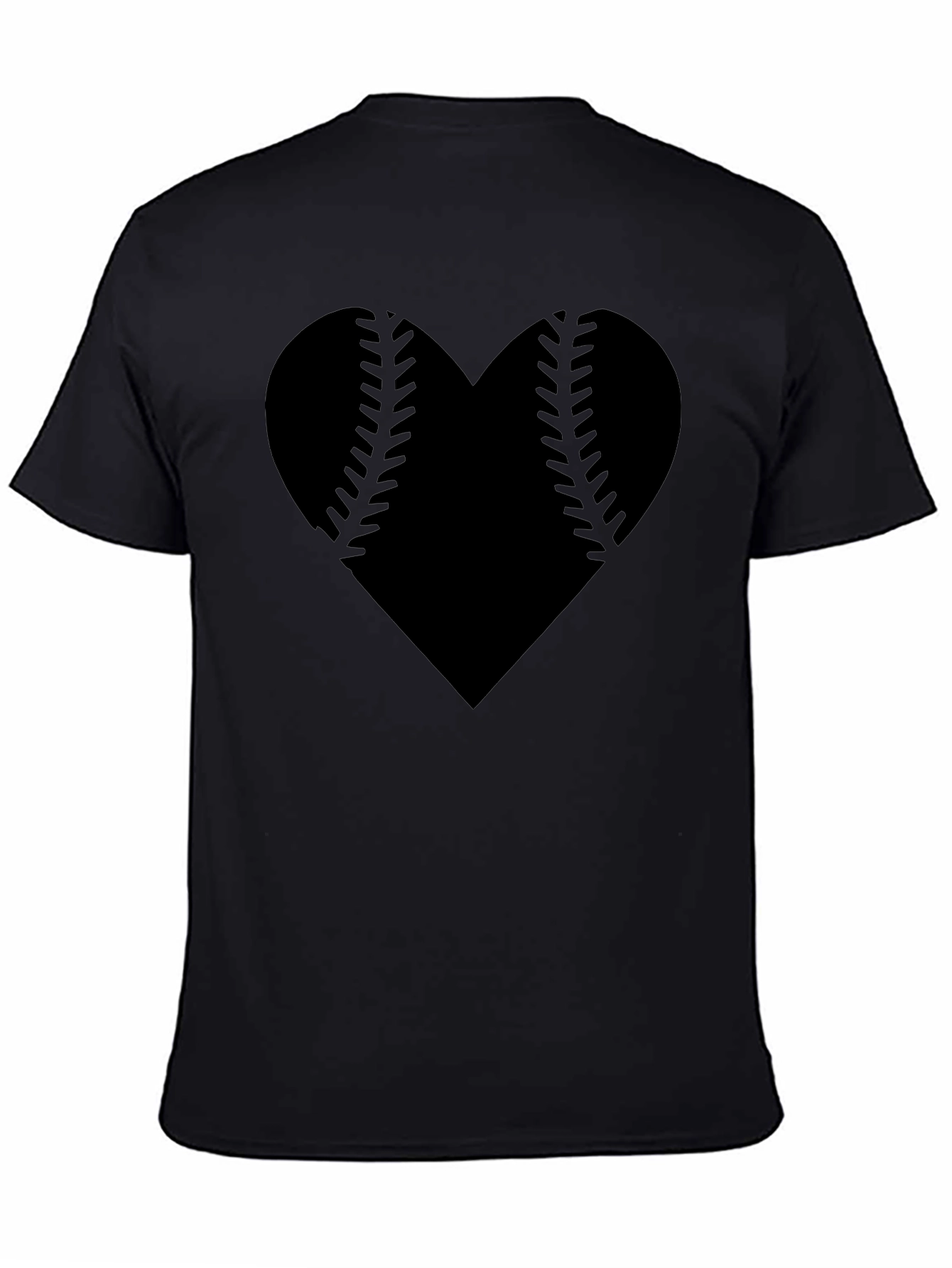 Baseball Heart Graphic Tee - Black