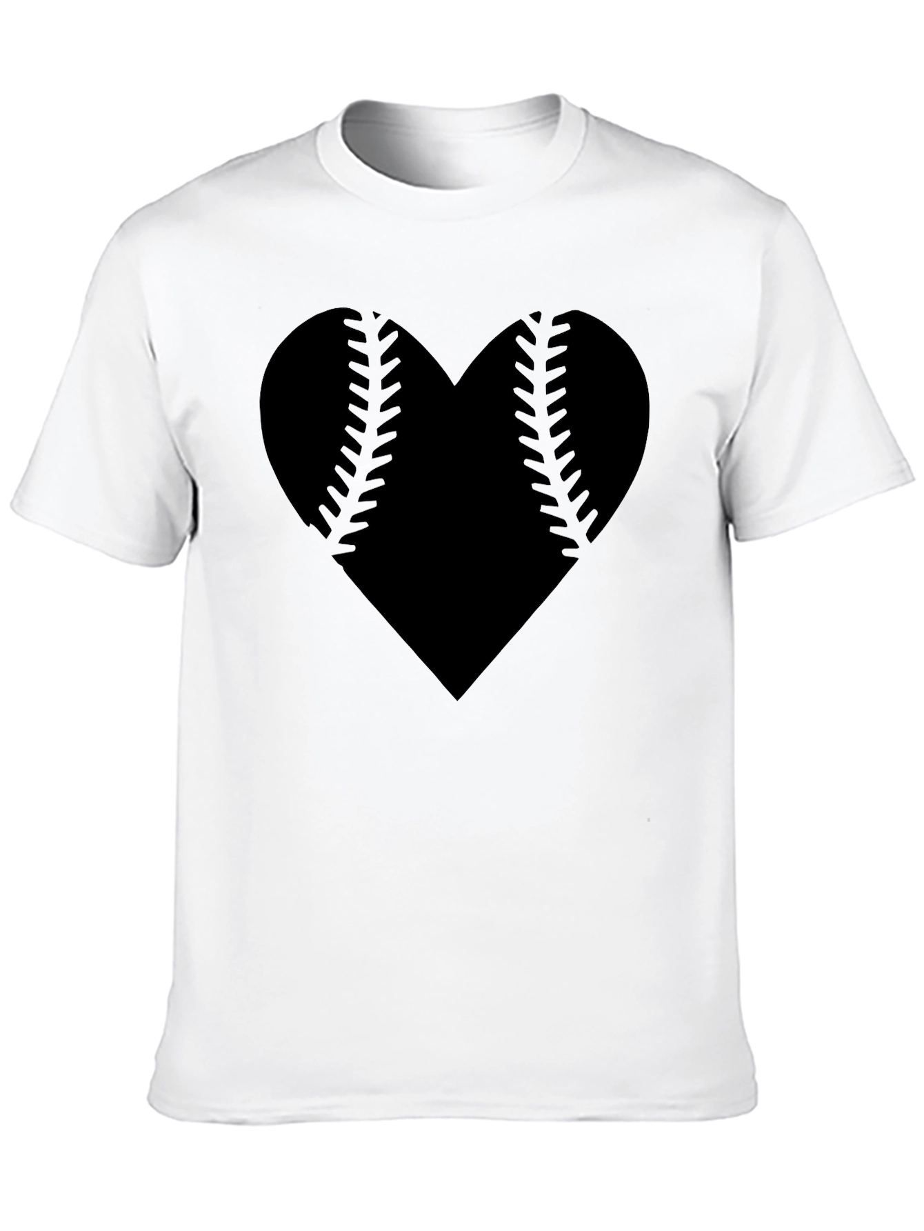 Baseball Heart Graphic Tee - Black
