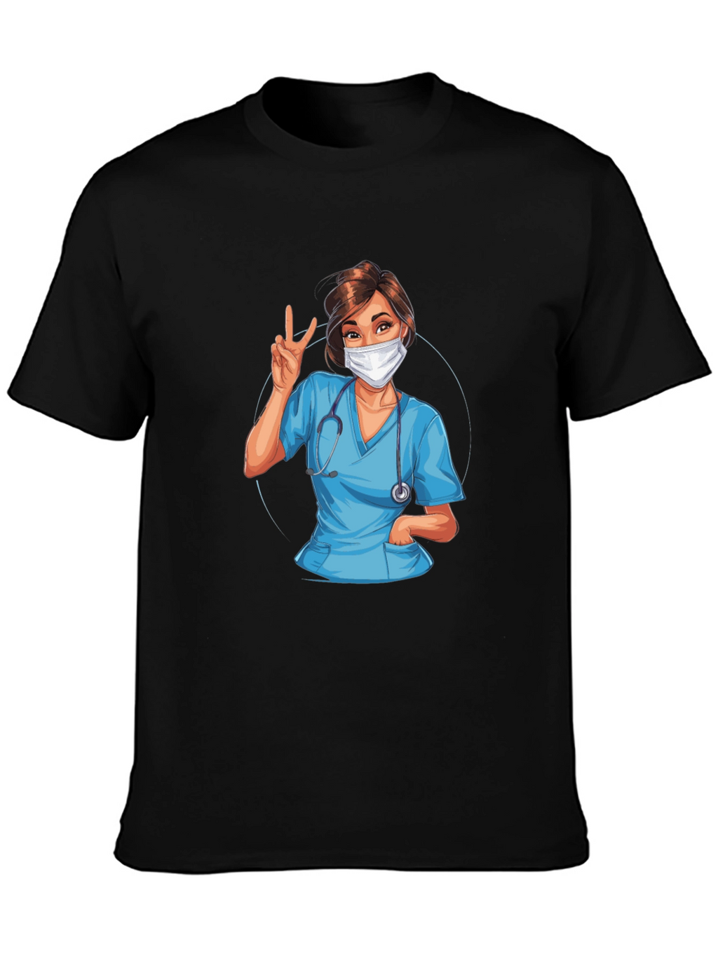 Nurse Graphic T-Shirt - Black Cotton Tee