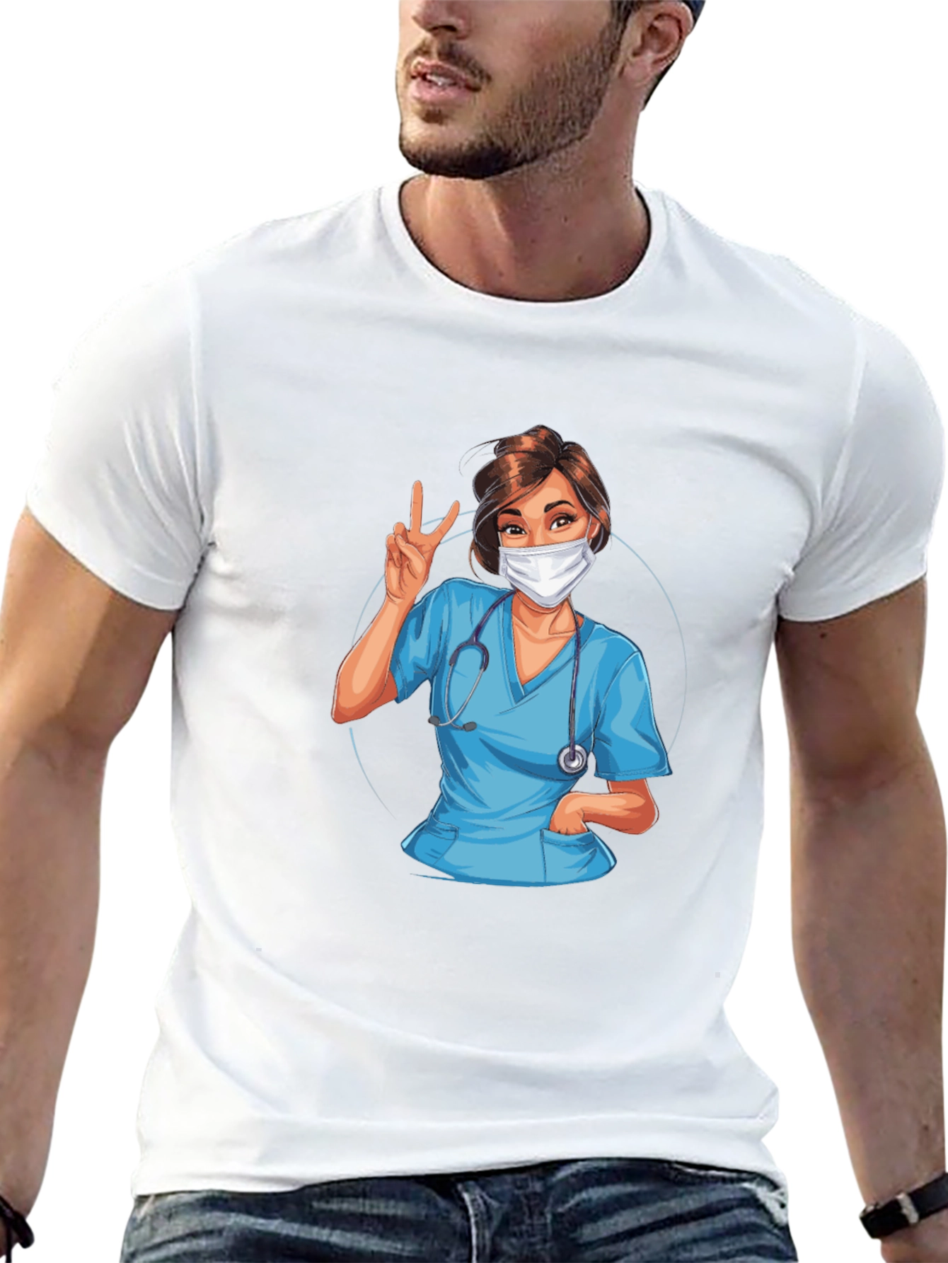 Nurse Graphic T-Shirt - Black Cotton Tee