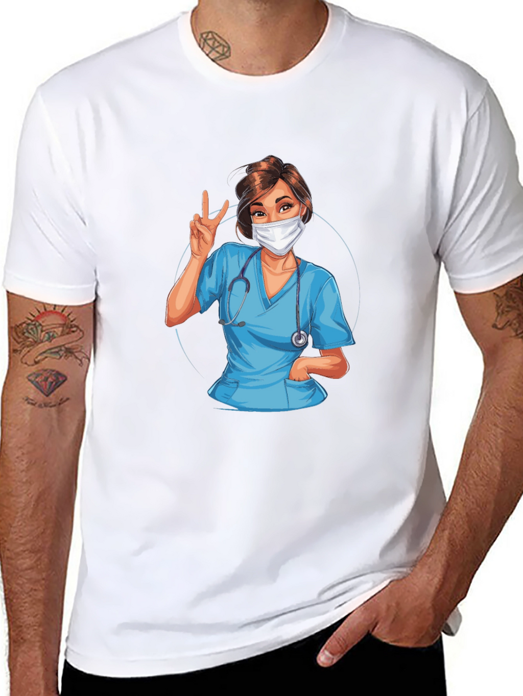 Nurse Graphic T-Shirt - Black Cotton Tee