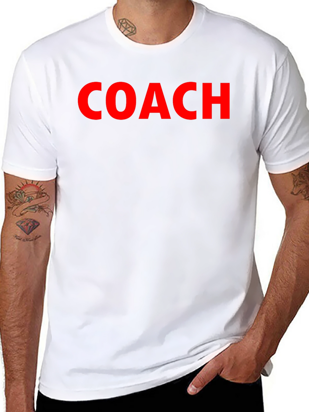 Coach Crew Neck T-Shirt - Bold Red Text