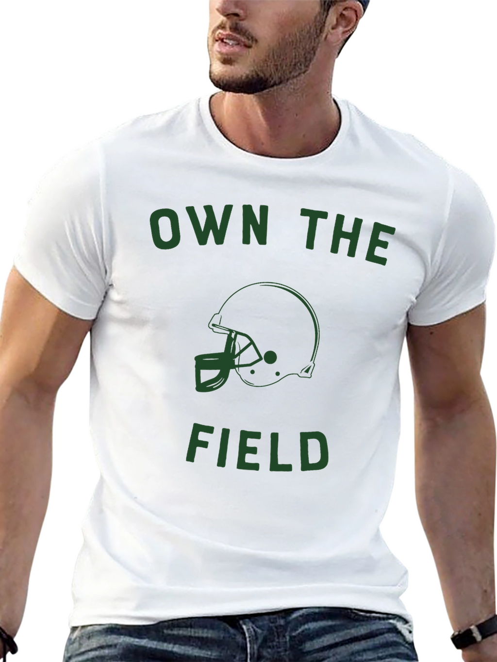 Own The Field Football Helmet T-Shirt