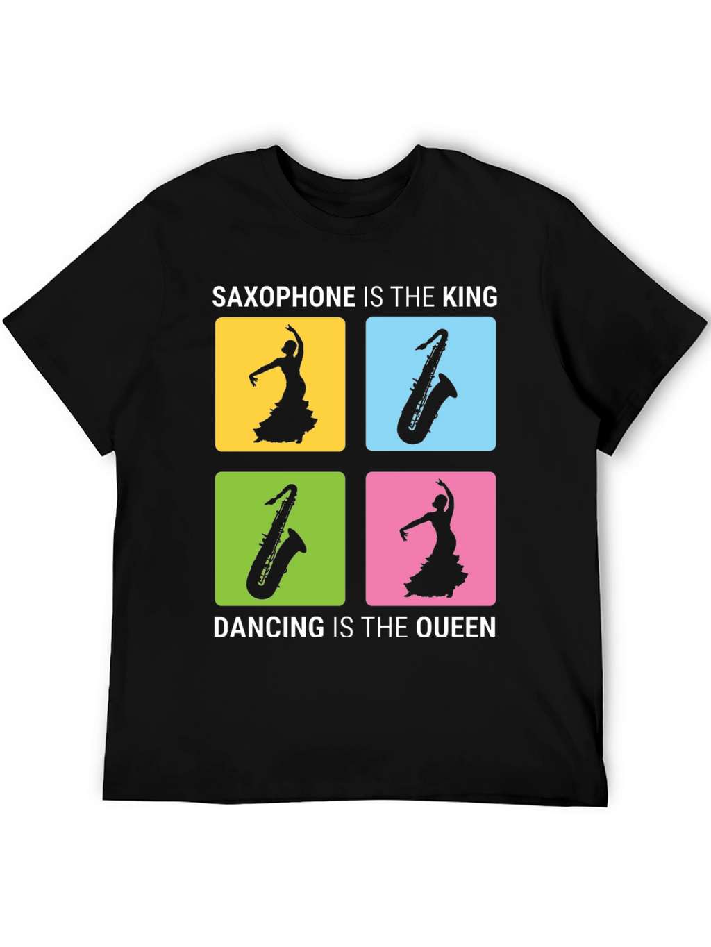 Saxophone & Dancing Graphic Tee - Music Lover Shirt