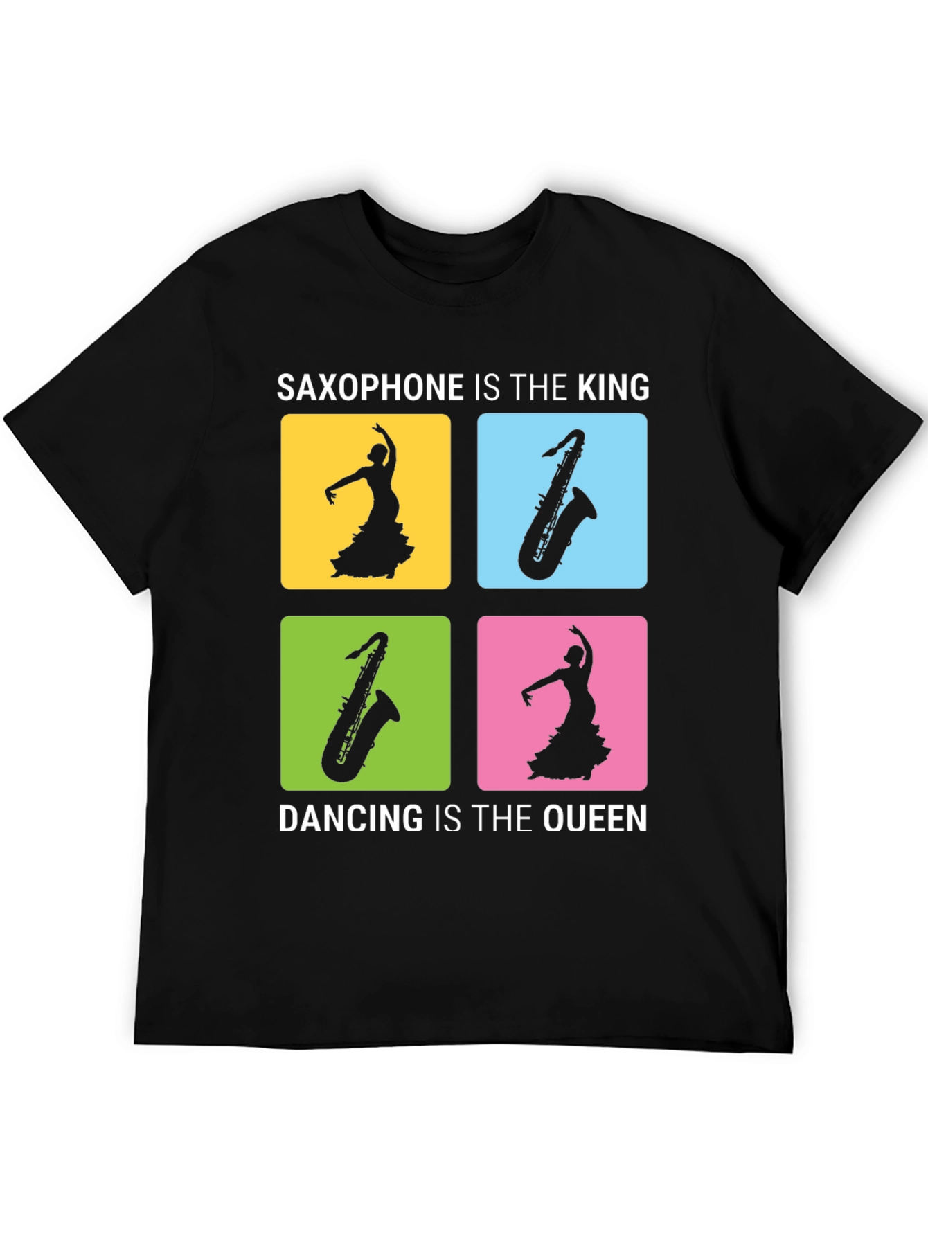 Saxophone & Dancing Graphic Tee - Music Lover Shirt