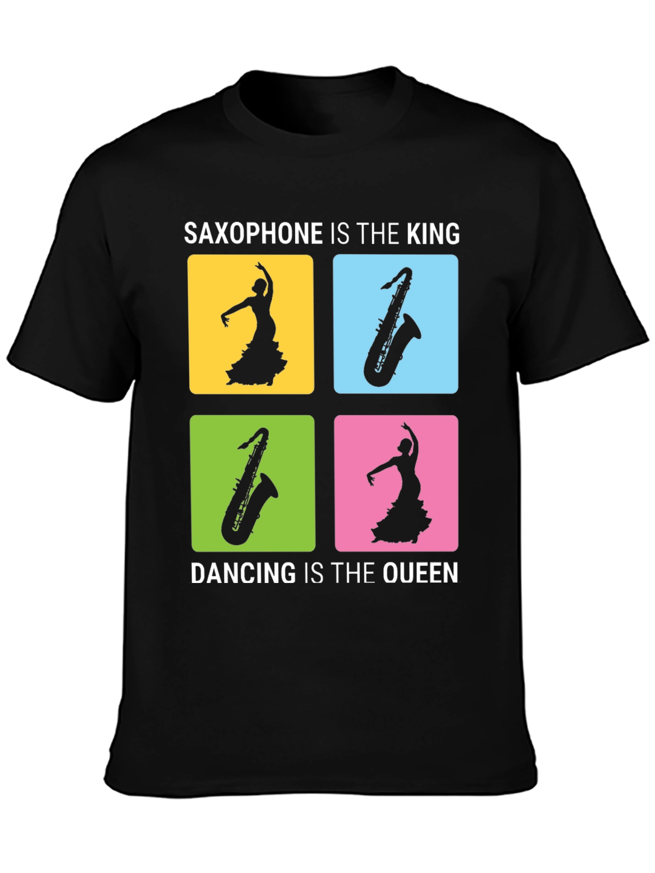 Saxophone & Dancing Graphic Tee - Music Lover Shirt