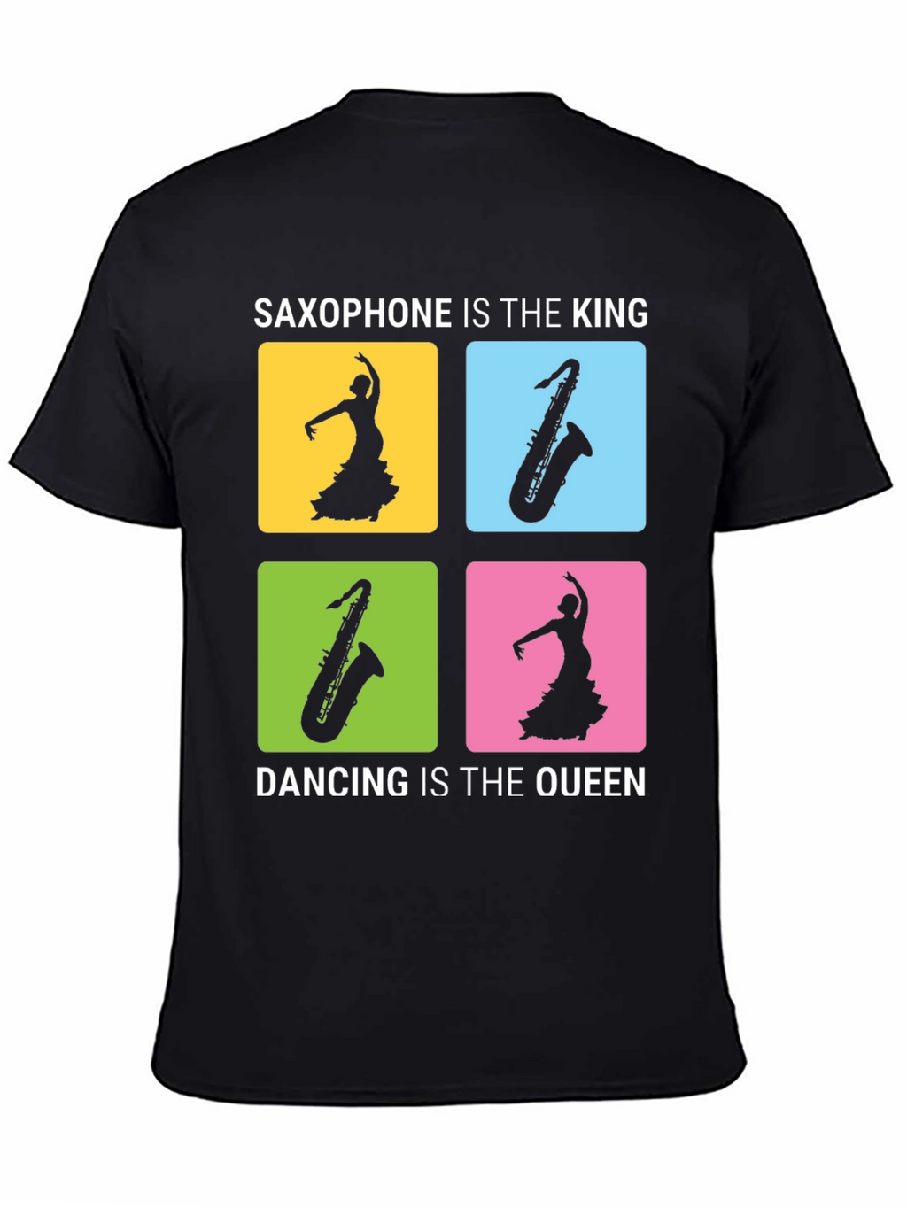 Saxophone & Dancing Graphic Tee - Music Lover Shirt