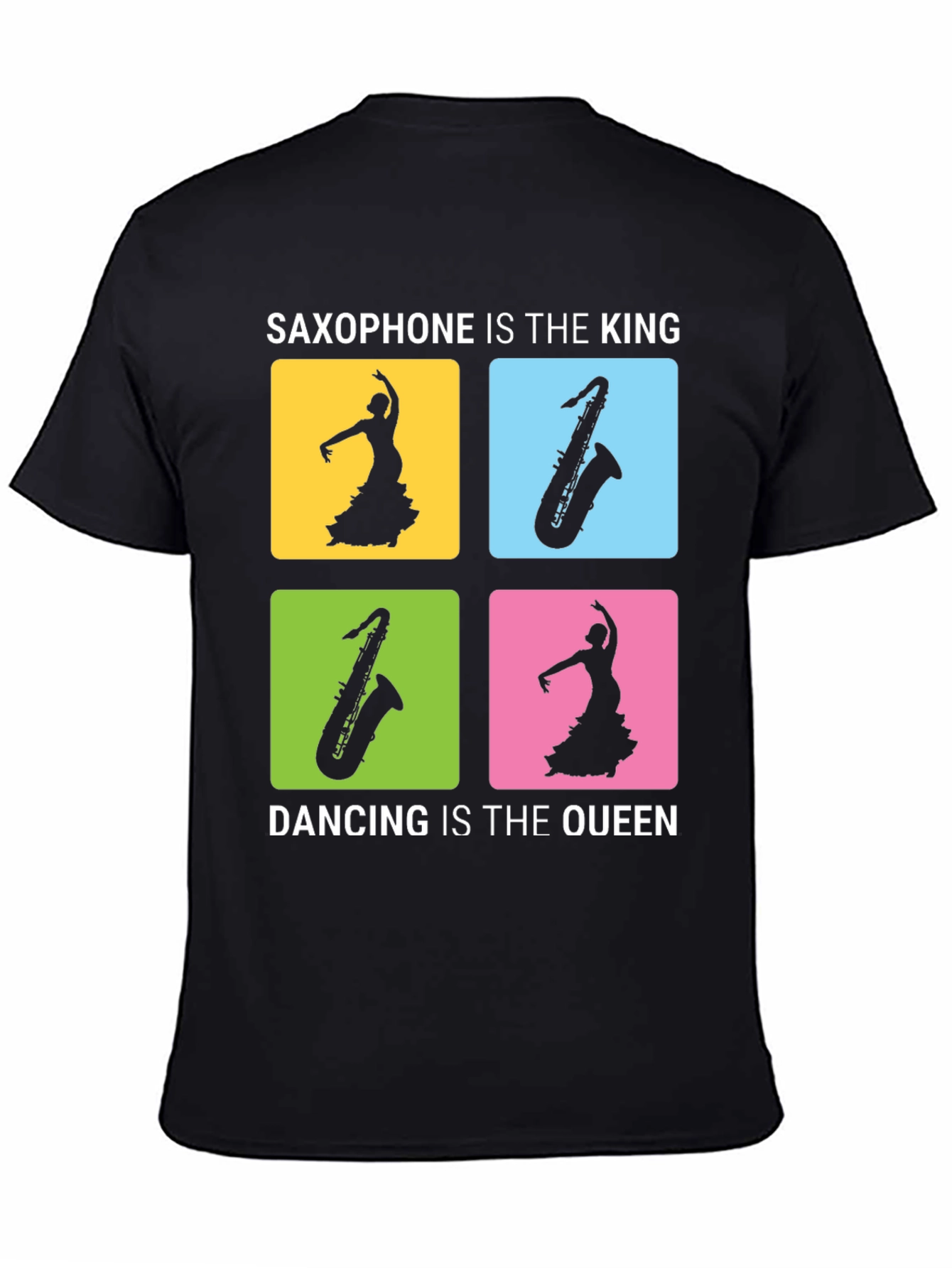 Saxophone & Dancing Graphic Tee - Music Lover Shirt