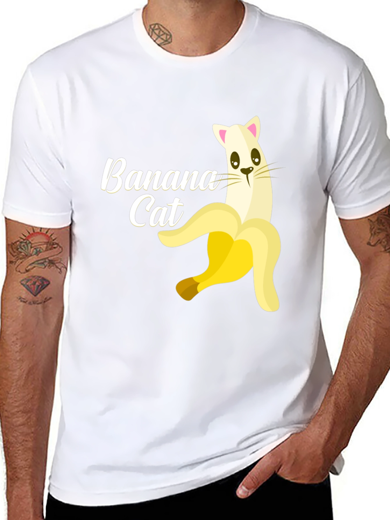 Banana Cat Graphic T-Shirt - Funny Unisex Tee