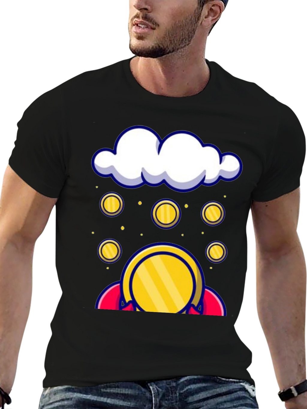Cloud Coin Graphic Tee - Black