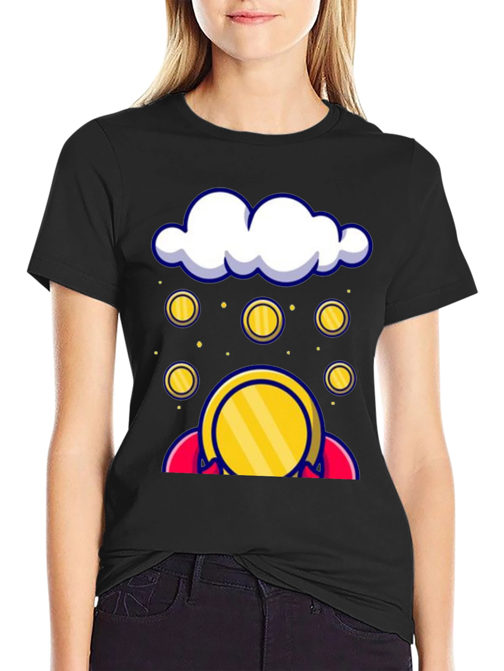 Cloud Coin Graphic Tee - Black
