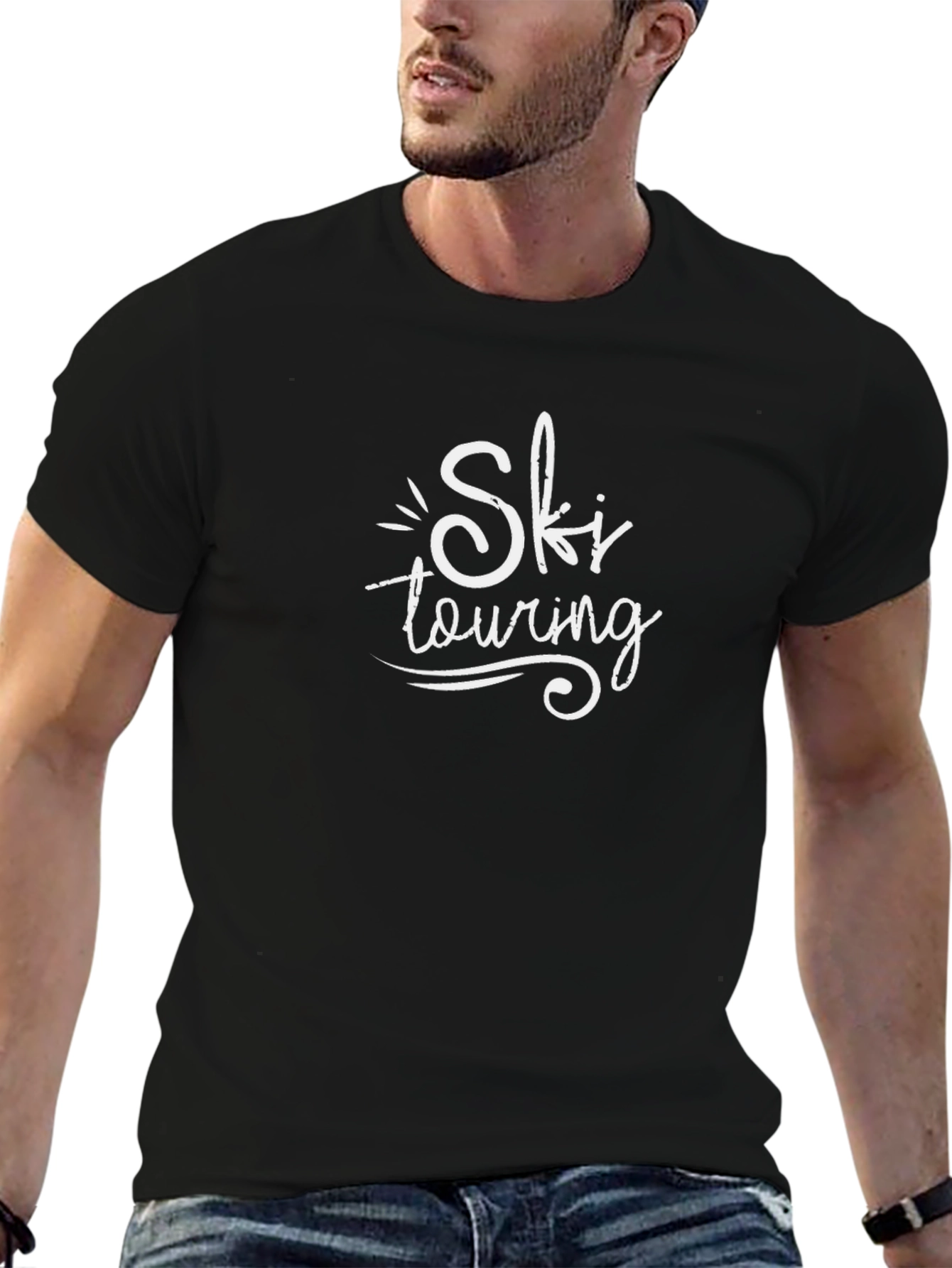 Ski Touring Graphic T-Shirt - Black