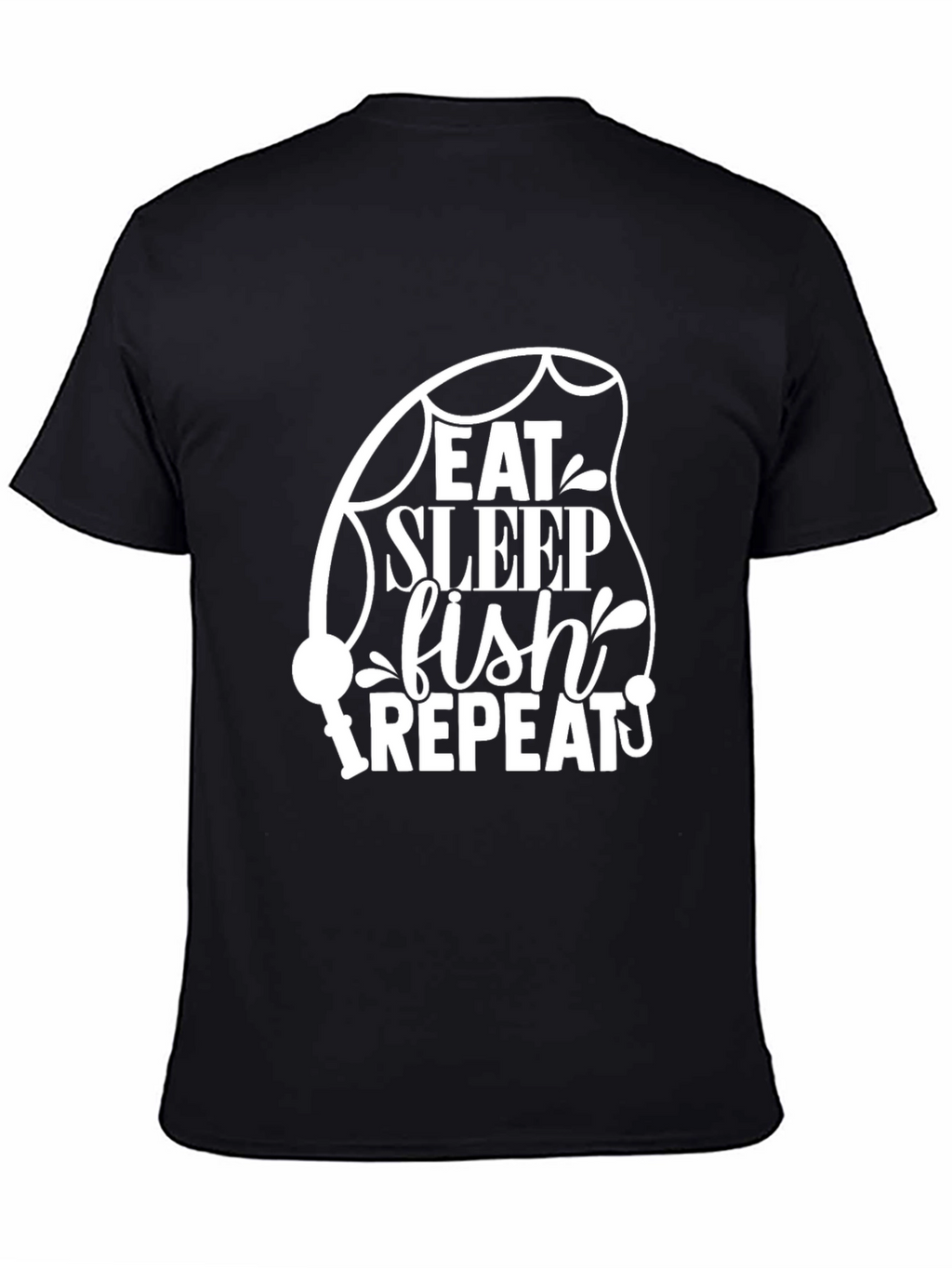 Eat Sleep Fish Repeat Black T-Shirt