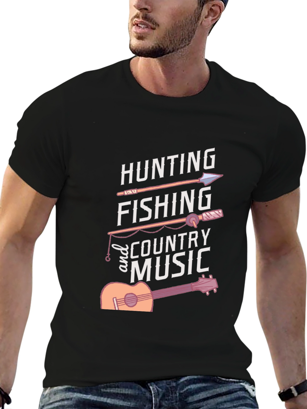 Hunting Fishing Country Music Graphic Tee