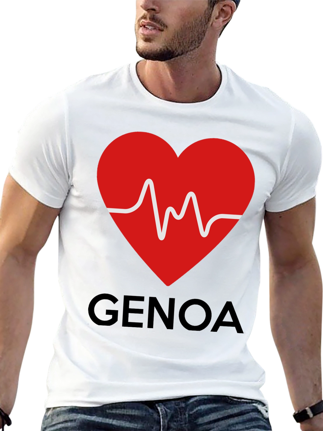 Heartbeat Genoa T-Shirt - Black Crew Neck Tee