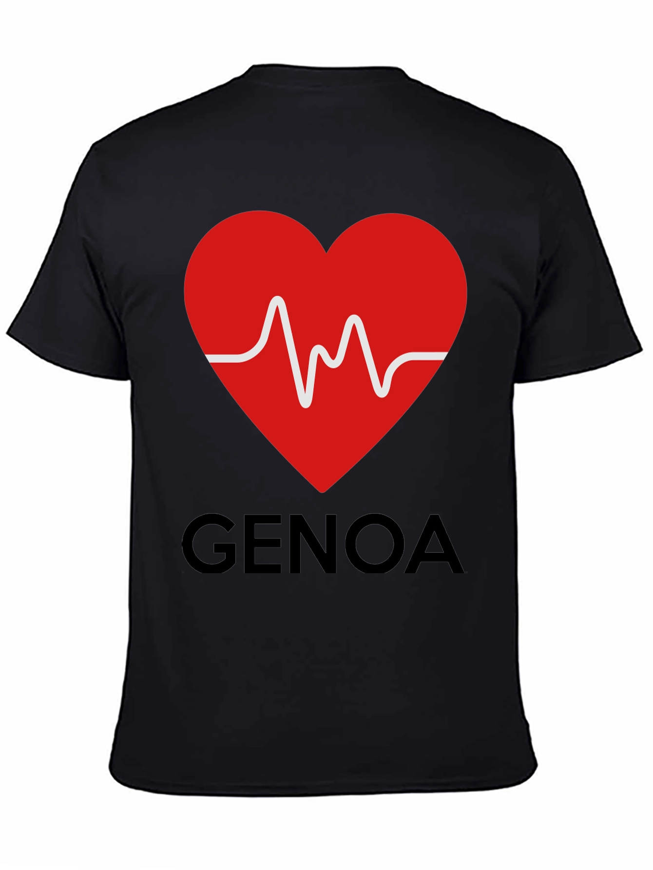 Heartbeat Genoa T-Shirt - Black Crew Neck Tee