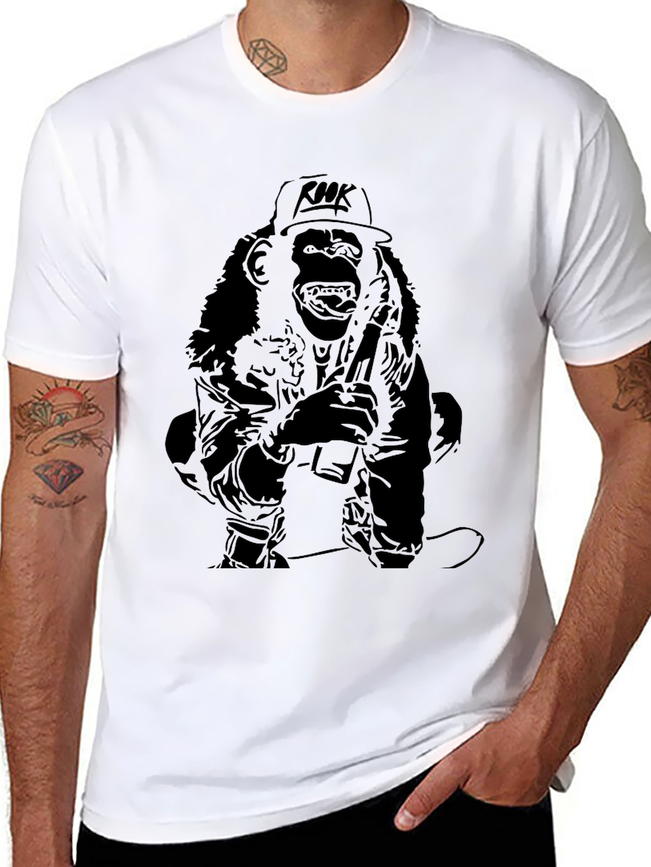 Graphic Tee - Cool Ape in Hat