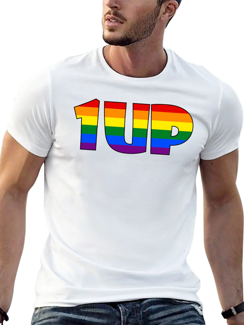 Rainbow 1UP Graphic Black T-Shirt
