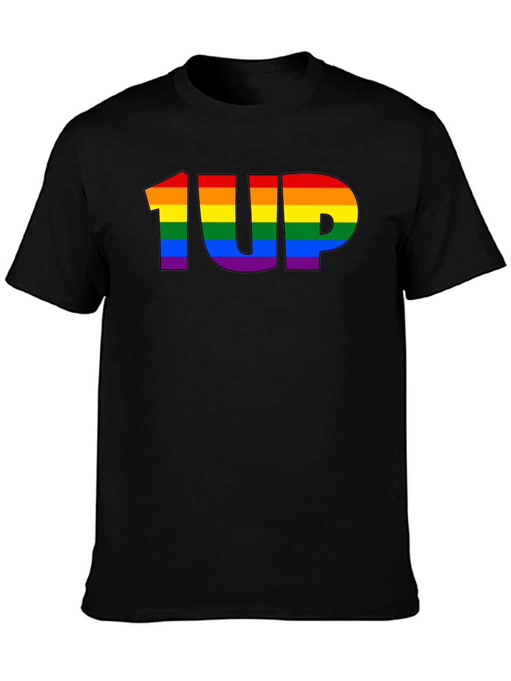 Rainbow 1UP Graphic Black T-Shirt