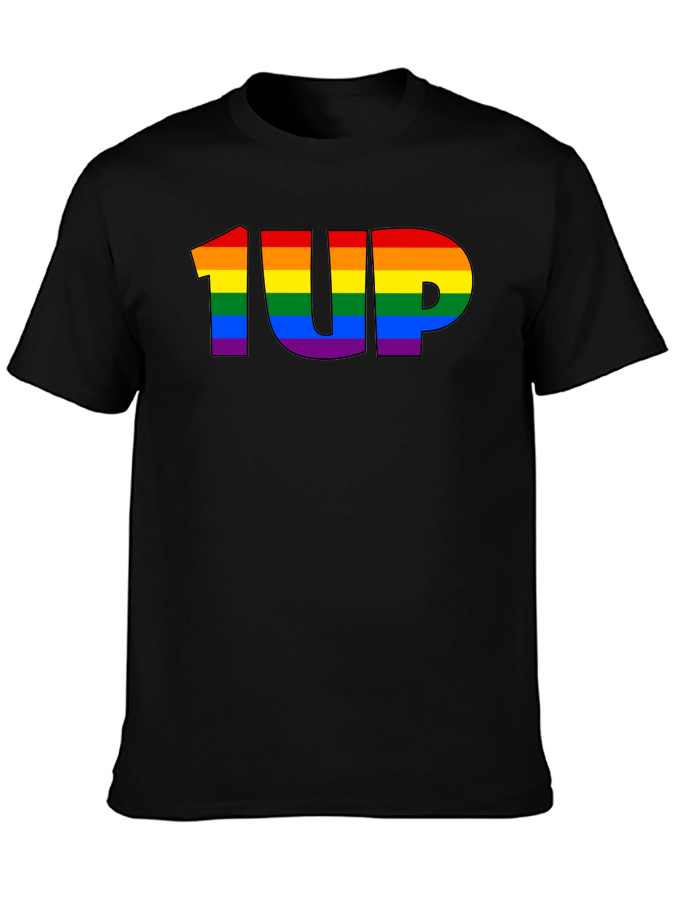 Rainbow 1UP Graphic Black T-Shirt