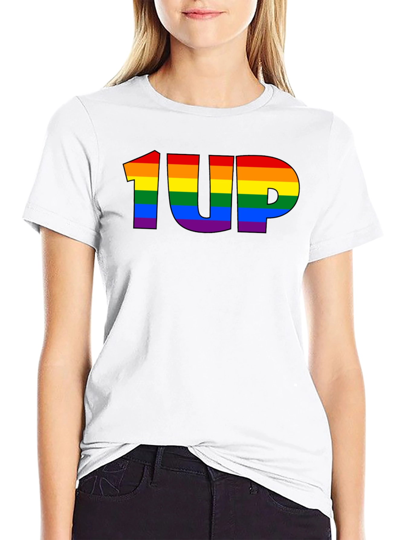 Rainbow 1UP Graphic Black T-Shirt