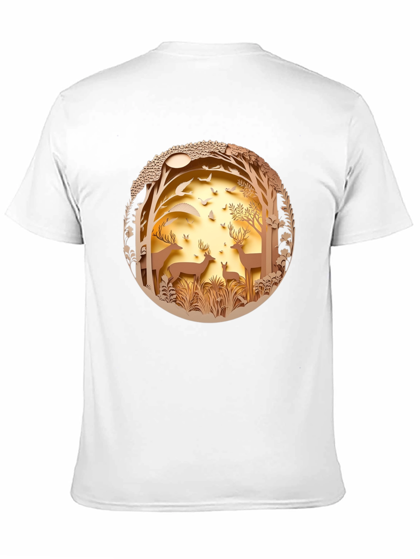 Nature Deer Graphic Black T-Shirt