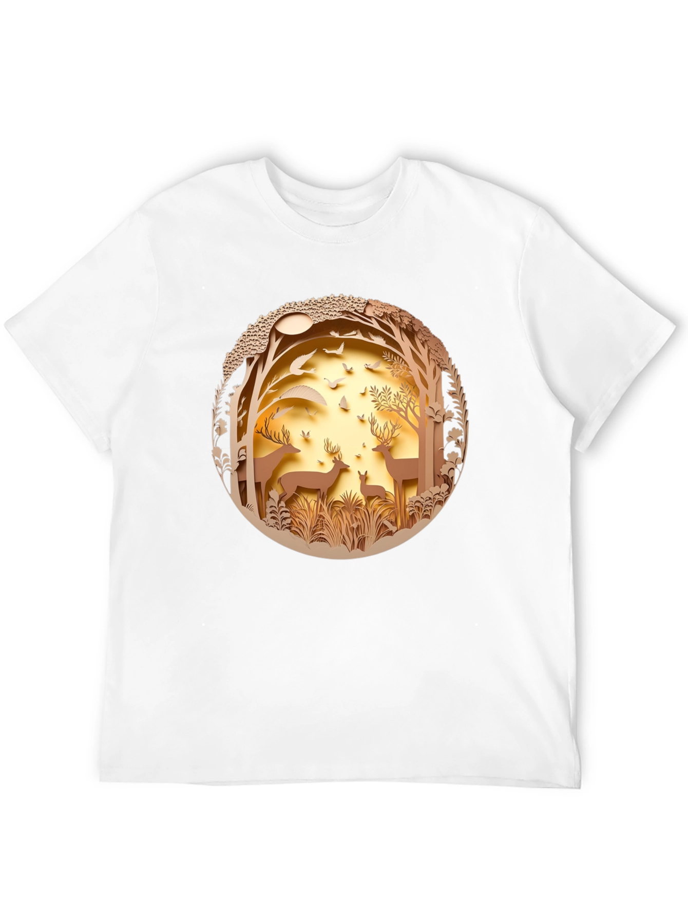 Nature Deer Graphic Black T-Shirt