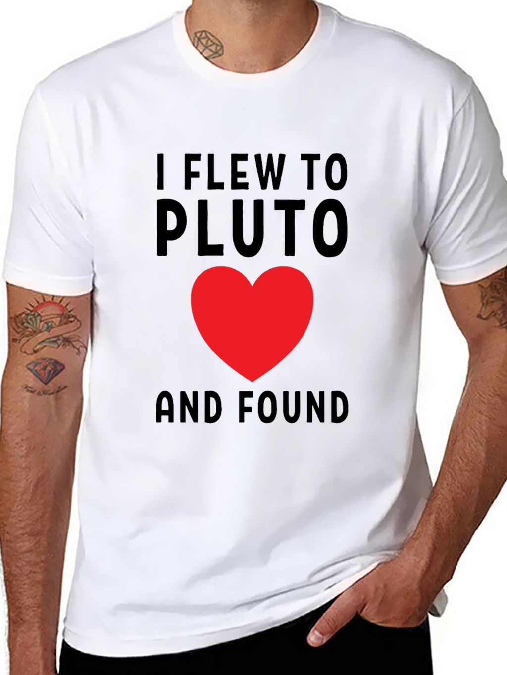 I Flew To Pluto Heart Graphic T-Shirt