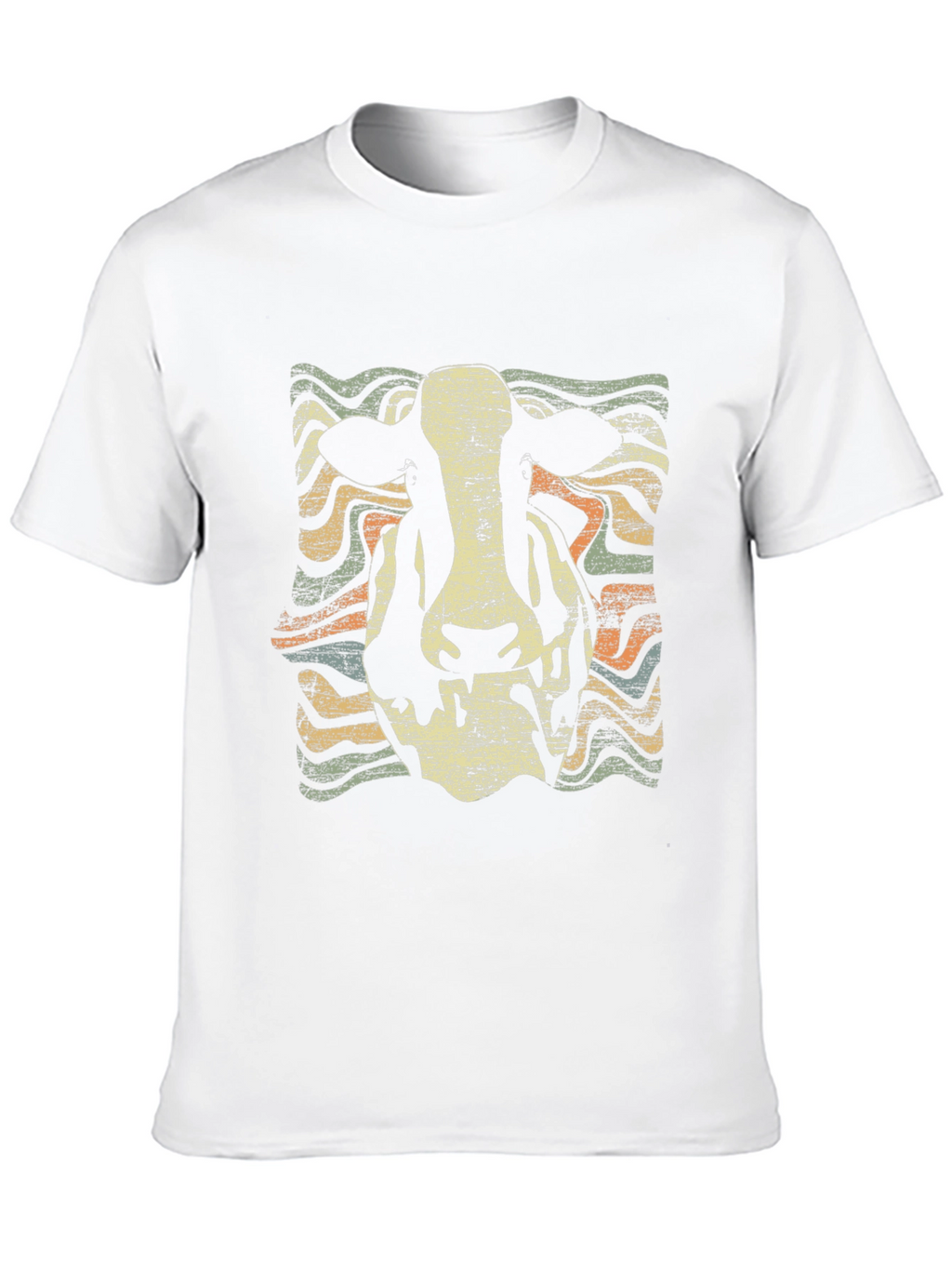 Retro Cow Graphic Tee - Black