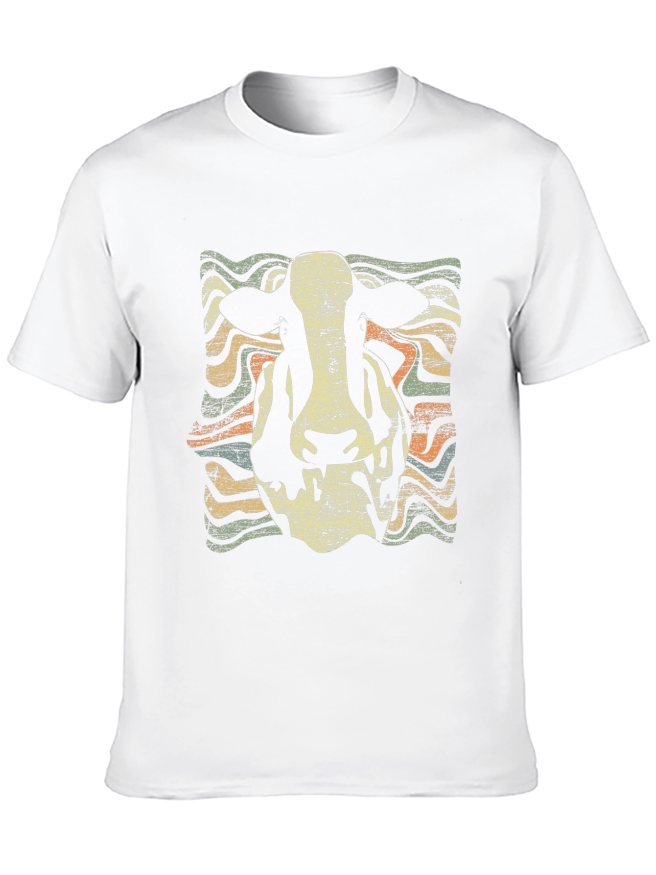 Retro Cow Graphic Tee - Black