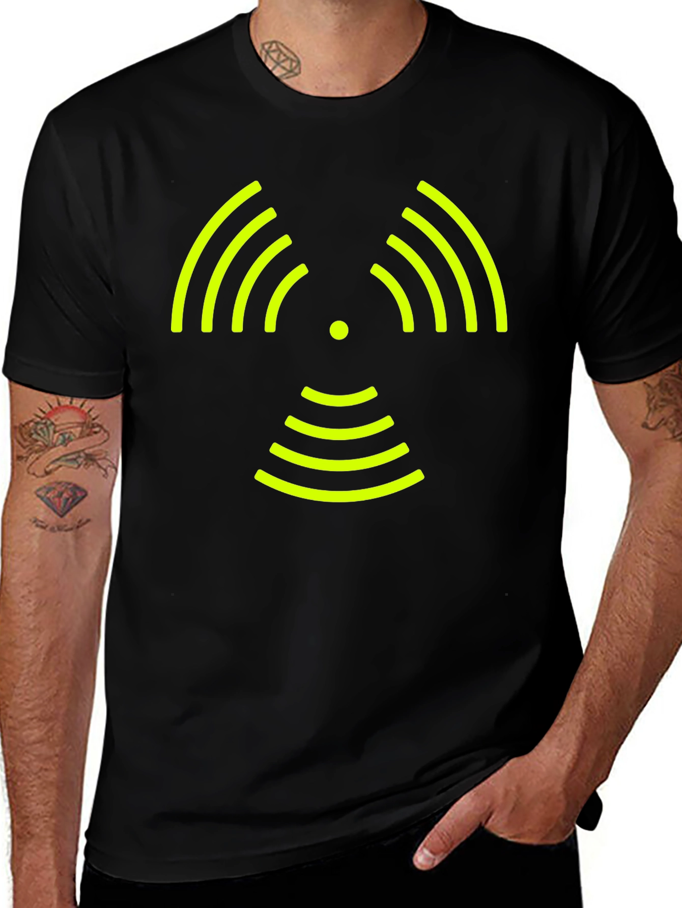 Signal Wave Graphic Tee - Modern Style