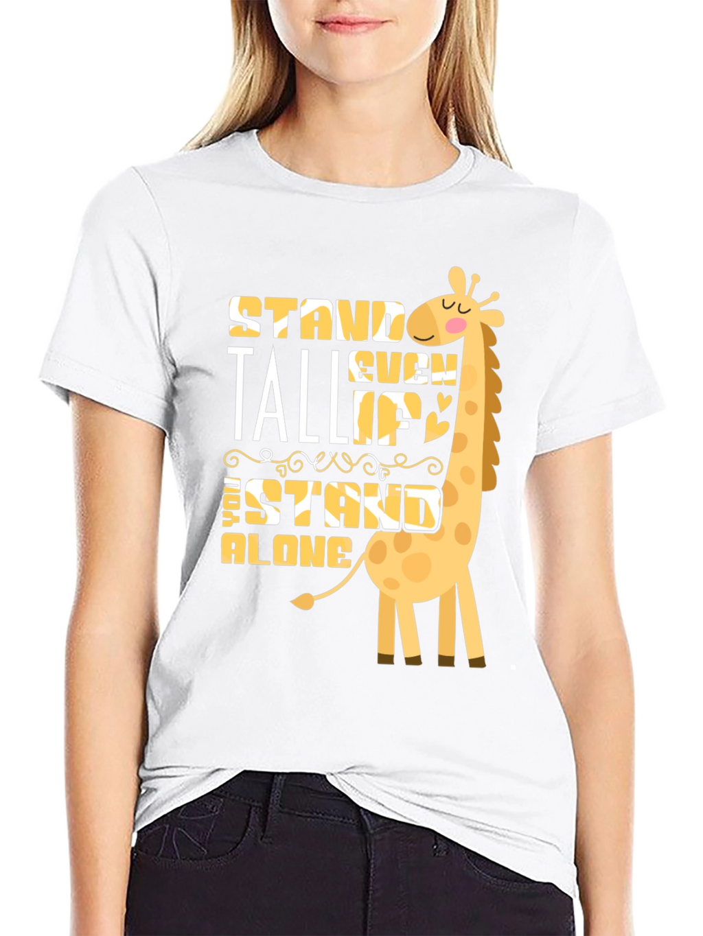 Stand Tall Giraffe Graphic T-Shirt