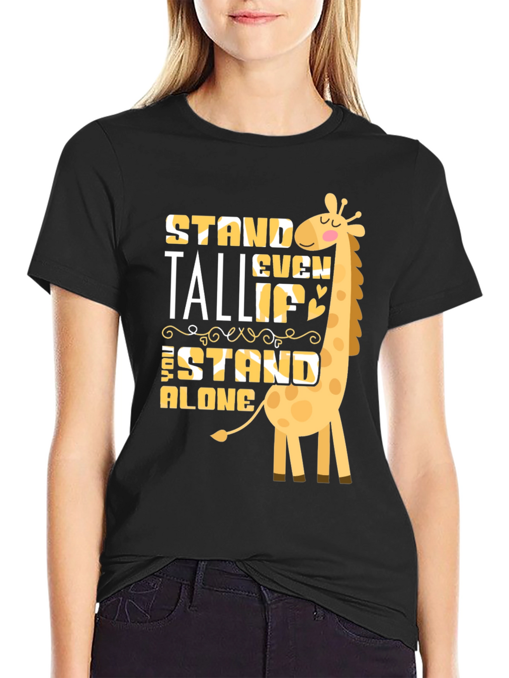 Stand Tall Giraffe Graphic T-Shirt