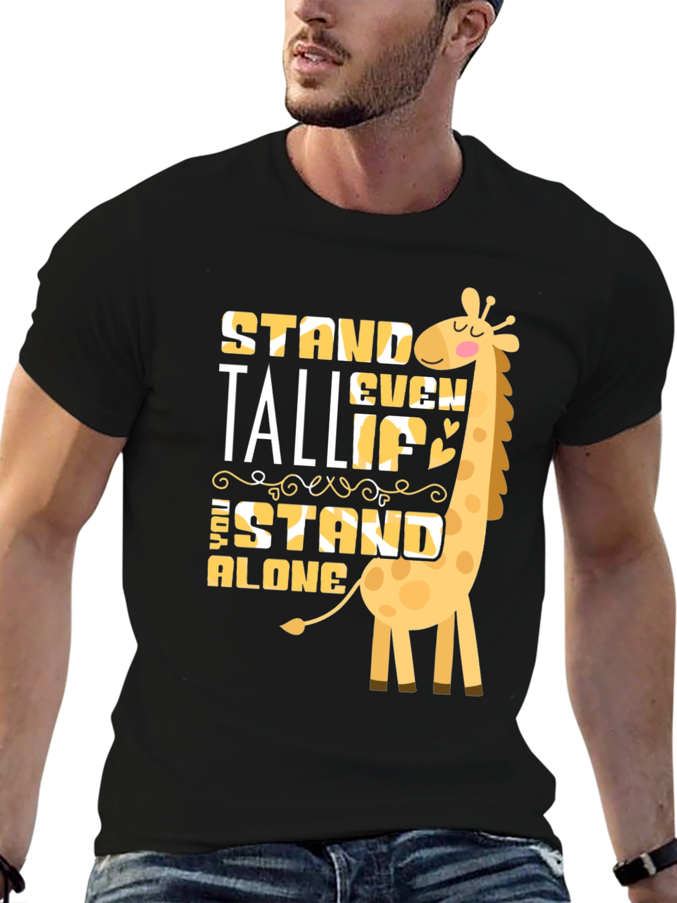 Stand Tall Giraffe Graphic T-Shirt