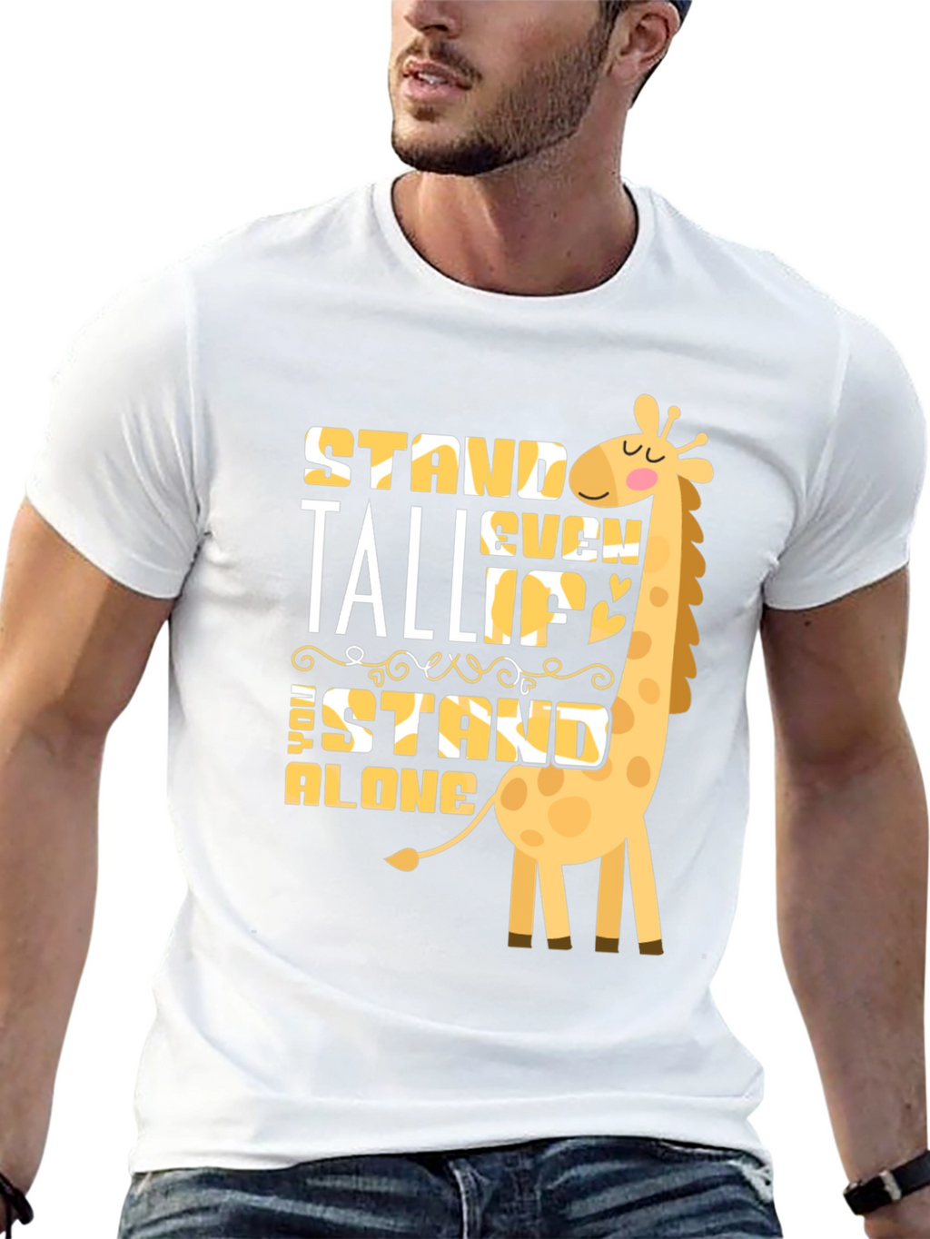 Stand Tall Giraffe Graphic T-Shirt