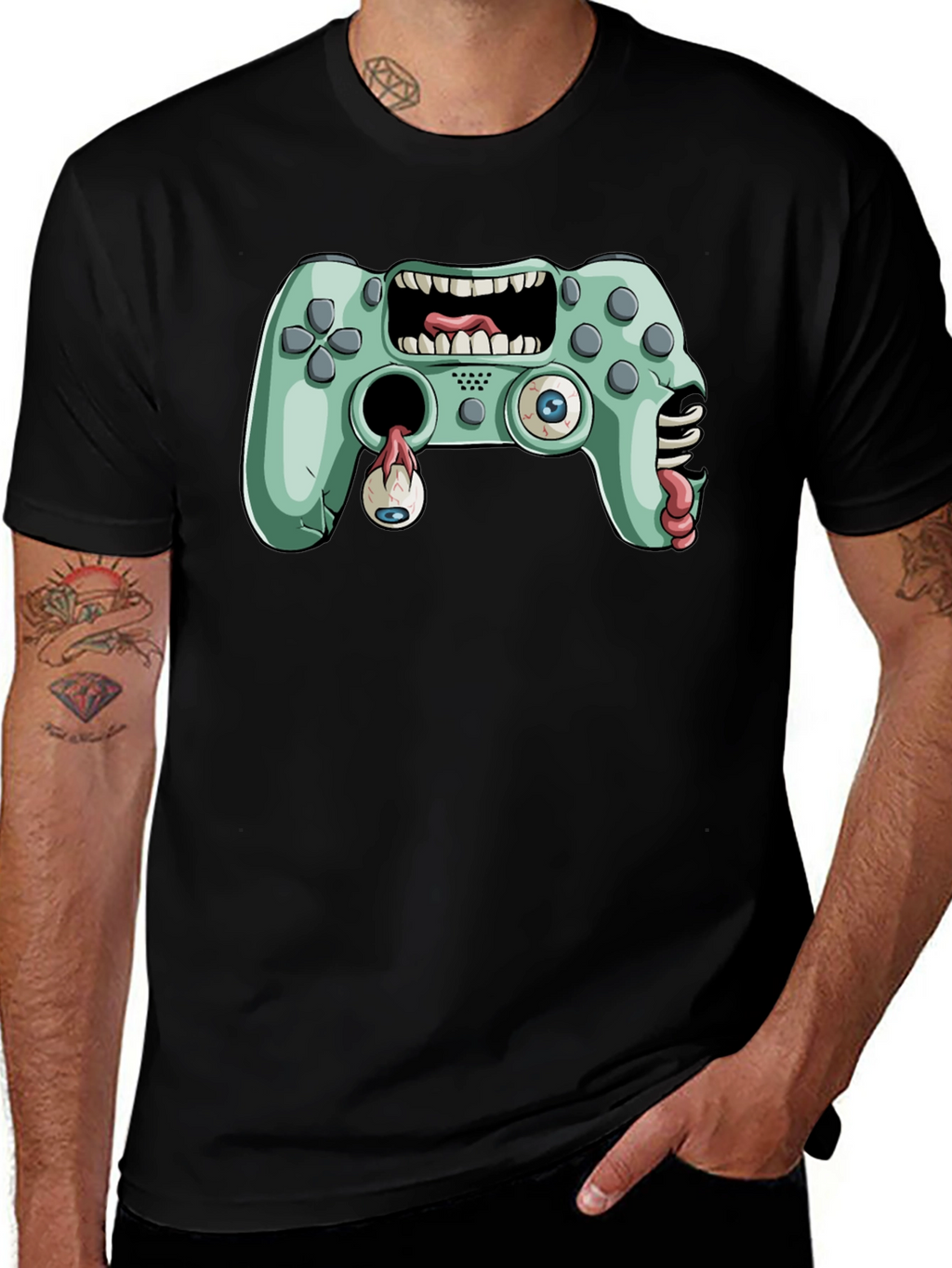 Zombie Game Controller Graphic T-Shirt