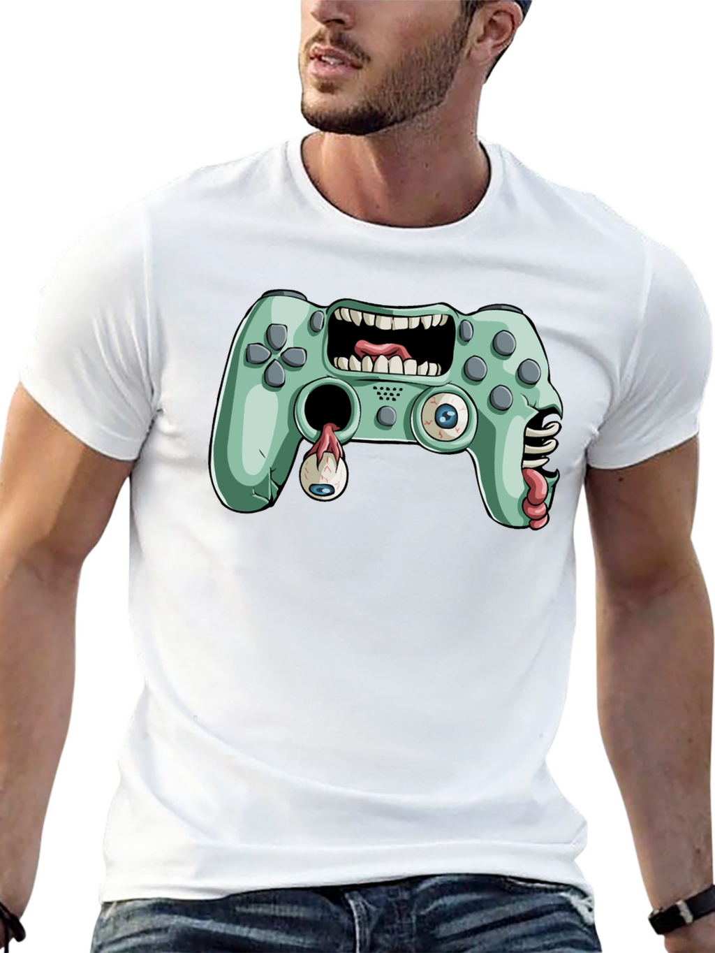Zombie Game Controller Graphic T-Shirt