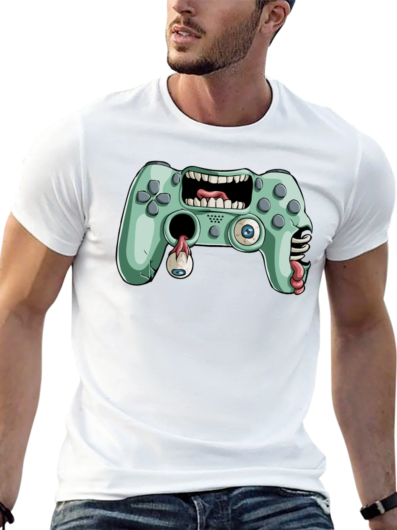 Zombie Game Controller Graphic T-Shirt