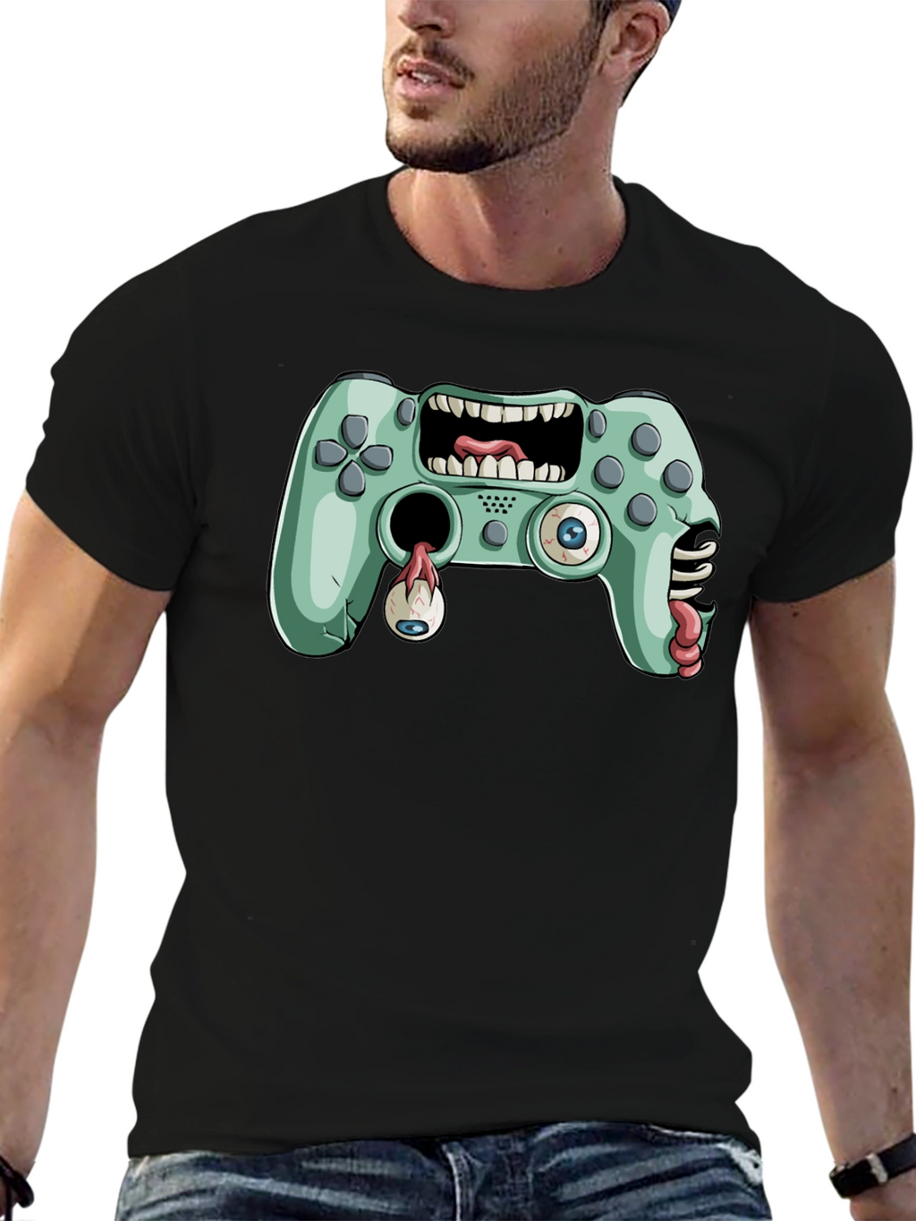 Zombie Game Controller Graphic T-Shirt