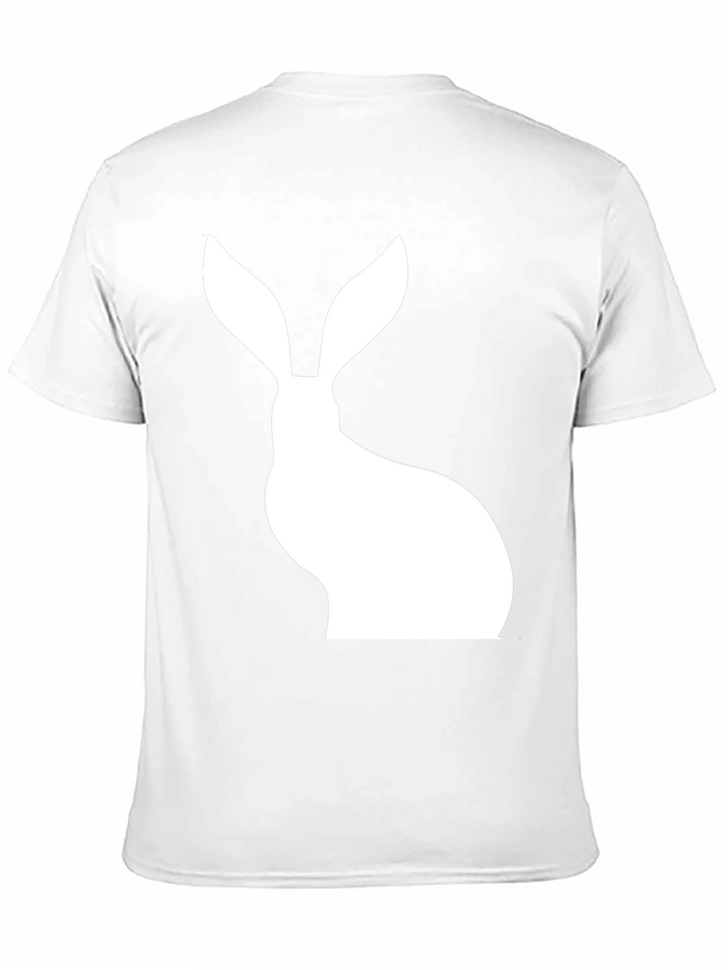 Rabbit Silhouette Graphic Tee - Black Cotton Blend
