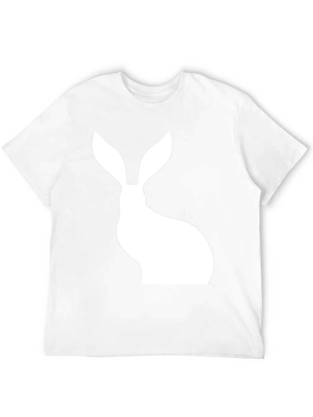 Rabbit Silhouette Graphic Tee - Black Cotton Blend