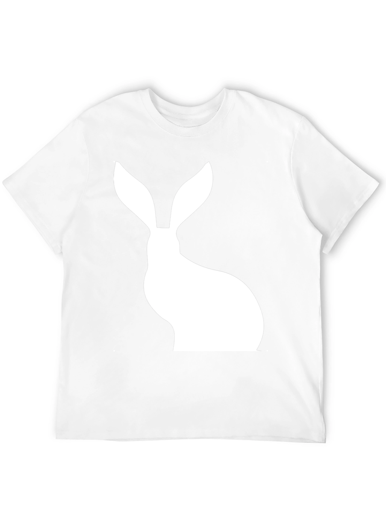 Rabbit Silhouette Graphic Tee - Black Cotton Blend