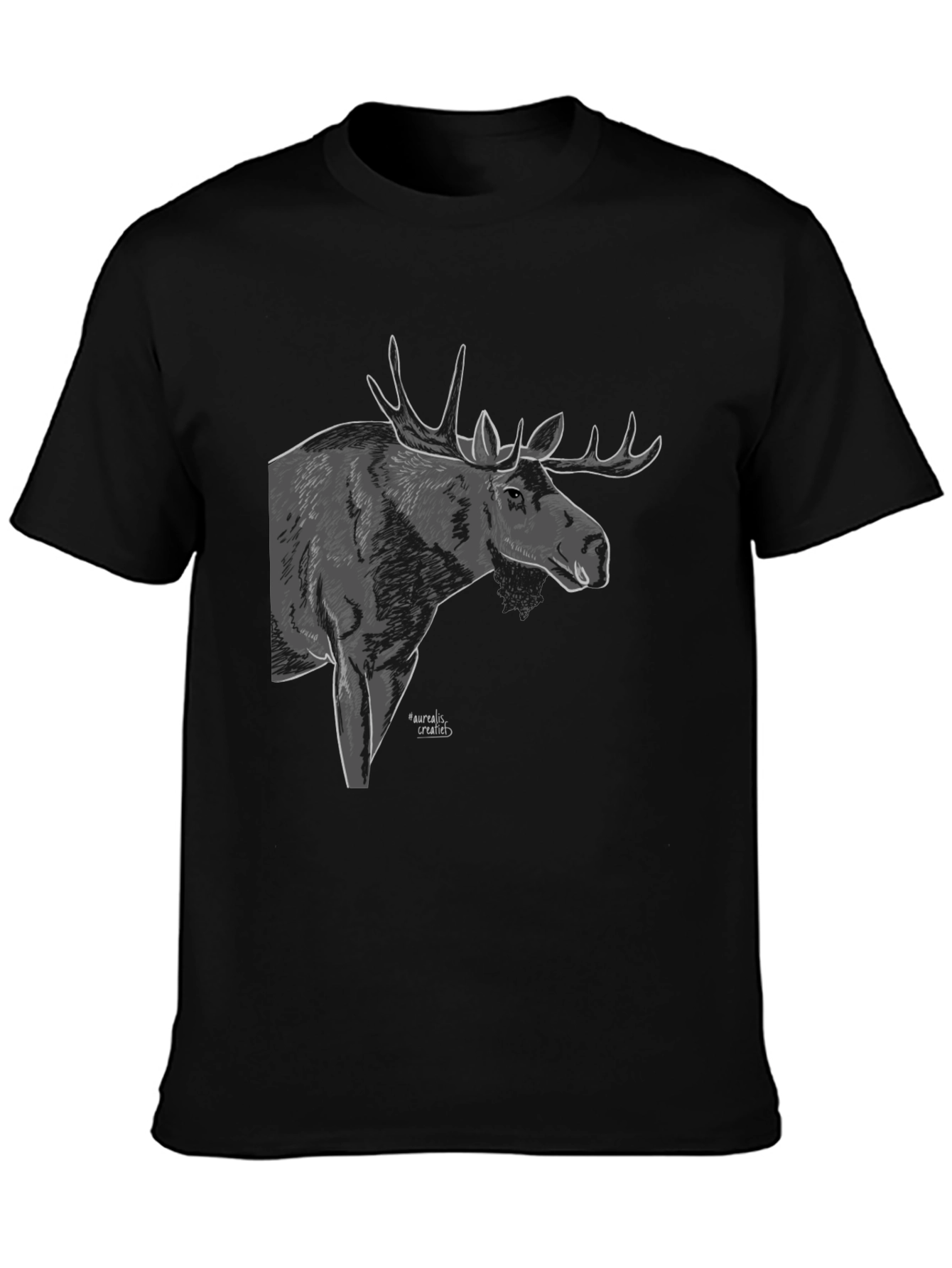 Moose Graphic T-Shirt - Black